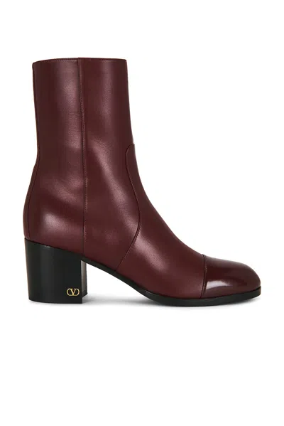 Valentino Garavani Zimmy Bootie In Dark Garnet