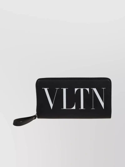 Valentino Garavani Zip-around Continental Wallet With Convenient Wrist Strap In Black