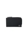 Valentino Zip-around Logo Cardholder In Black