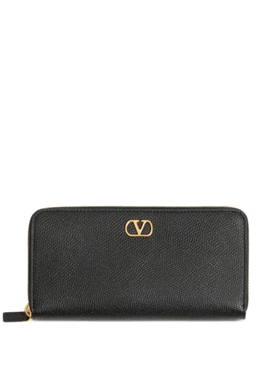Valentino Garavani Zip Around Vlogo Wallet In Black