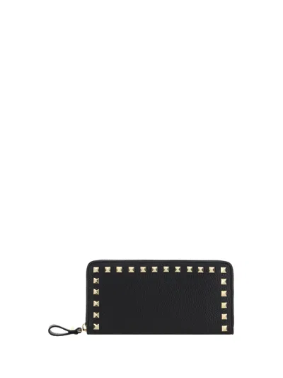 Valentino Garavani Zip Around Wallet In Black