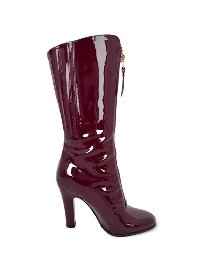 Pre-owned Valentino Garavani Zip Detail Mid-calf Boots In Red
