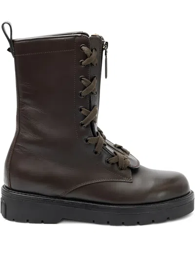 Valentino Garavani Zip-fastening Boots In Brown