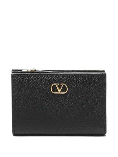 Valentino Garavani Zip-fastening Logo-plaque Wallet In Black