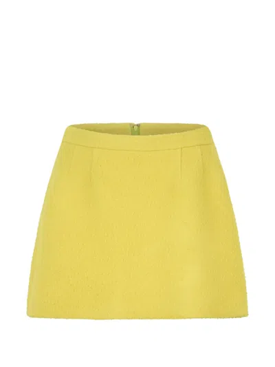 Valentino Zip-fastening Mini Skirt In Yellow