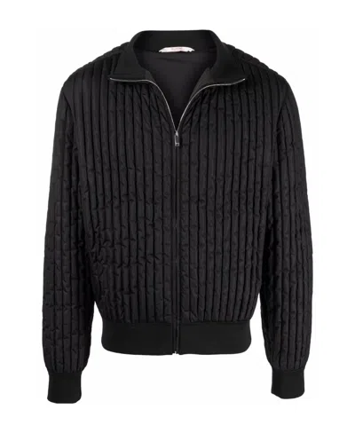 Valentino Zip-up High Neck Jacket In Multi