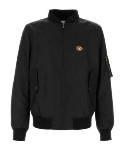 VALENTINO VALENTINO ZIP-UP LONG-SLEEVED BOMBER JACKET
