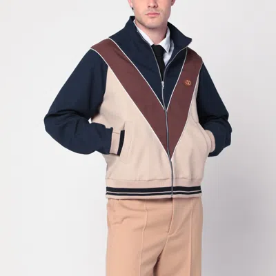 VALENTINO VALENTINO ZIP-UP SWEATSHIRT WITH VLOGO PATCH