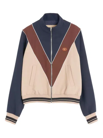 VALENTINO VALENTINO  ZIP-UP SWEATSHIRT WITH VLOGO PATCH