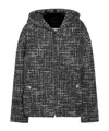 Valentino Mossi Mélange Tweed Jacket In Black