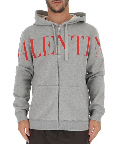 Valentino Zipper And Hat Casual Jacket In Gray