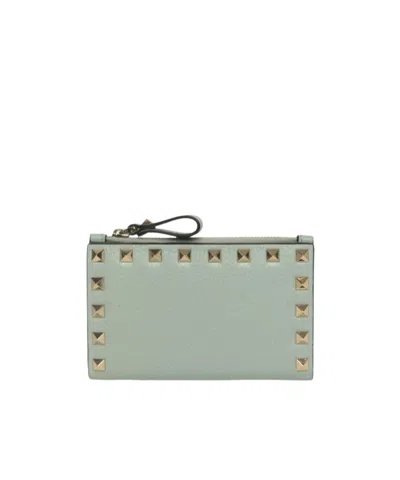 Valentino Garavani Zipper Card Holder In Green