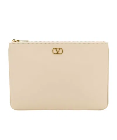Valentino Garavani Zipper Clutch In Animal Print