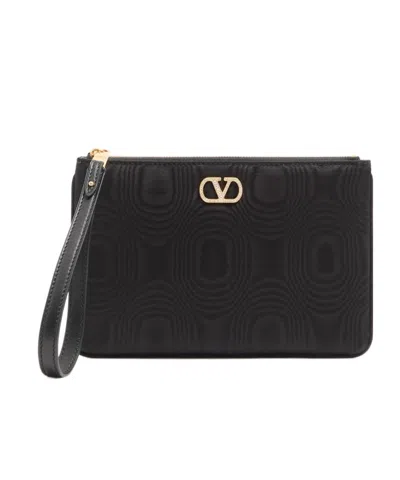 Valentino Garavani Zipper Clutch In Black