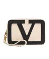 Valentino Zipper Clutch In Nude