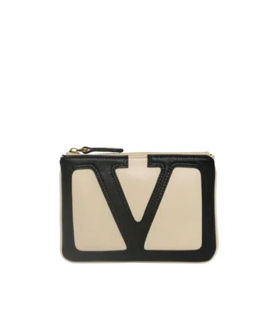 Valentino Garavani Zipper Coin Purse In Brown