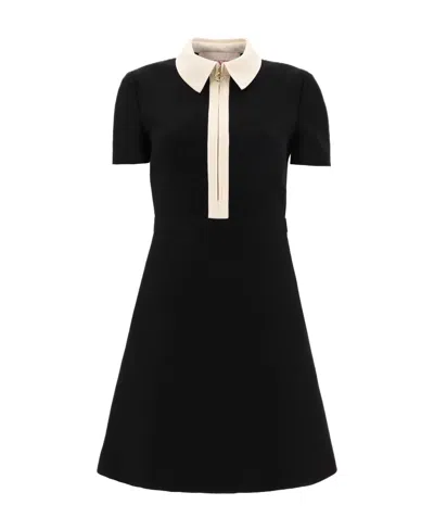 Valentino Zipper Detail Dress In Black
