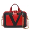 Valentino Shoulder Bag With Chain Strap And Double Handle In Red