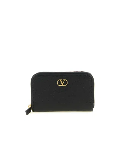 Valentino Garavani Zippered Card Holder In Black