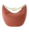 Valentino Garavani Medium Vlogo Moon Leather Hobo Bag In Brown