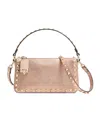Valentino Garavani  Garavani Rockstud Small Crossbody Bag In Laminated Grainy Calfskin Leat In Pink