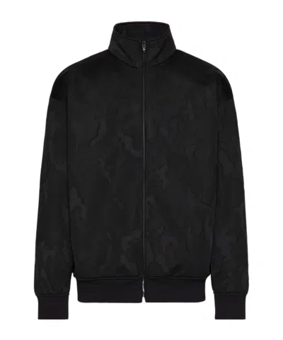 Valentino Zippered Turtleneck Sweatshirt In Black