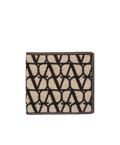 Valentino Garavani Toile Iconographe-print Wallet In Black