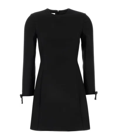 VALENTINO VALENTINO	BOW DETAILED CREWNECK LONG-SLEEVED DRESS