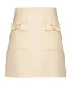 Valentino Bow-detailed Wool And Silk-blend Mini Skirt In Multi