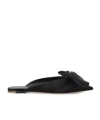 Valentino Un Château Bow Satin Mules In Black