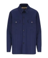 Valentino Button-up Long-sleeved Jacket In Blue