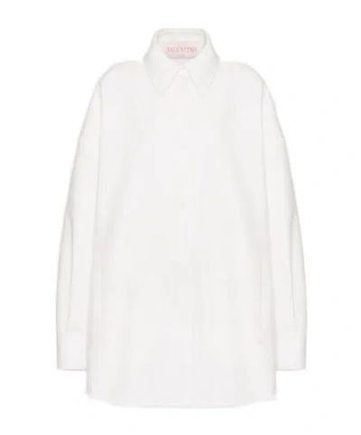 Valentino Long-sleeve Cotton Shirt In White