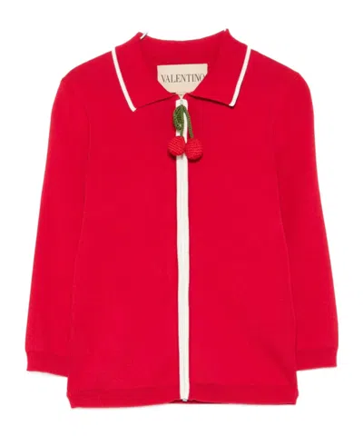 VALENTINO VALENTINO	CHERRY EMBELLISHED KNITTED TOP