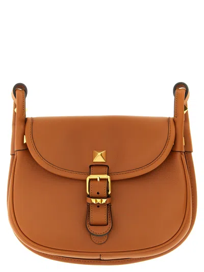 Valentino Garavani Valentinogaravani Flaneuse Small Shoulder Bag In Brown
