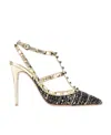 Valentino Rockstud Caged 100 Leather-trim Pump In Nude