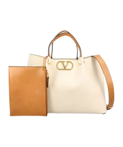 Valentino Garavani Valentino Garavani Rockstud Medium Tote Bag In Neutral