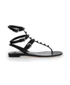 Valentino Garavani Rockstud Flip-flop Sandlas In Black
