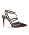 Valentino Garavani Rockstud Pointed Toe Pumps In Brown