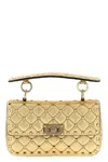 Valentino Borsa A Mano Rockstud In Pelle Oro Donna In Gold