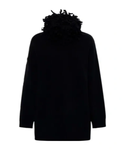 Valentino High Neck Long-sleeved Jumper In Black