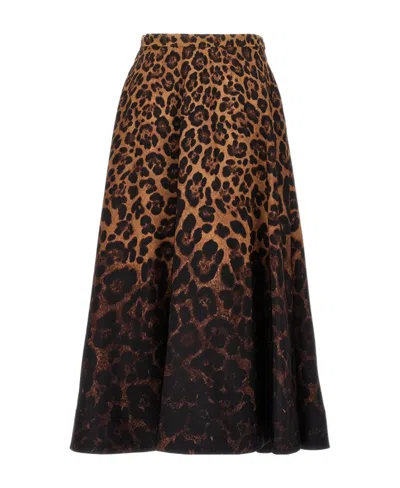 Valentino Leopard-print High Waist Skirt In Animal Print