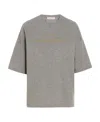 Valentino Gray Embroidered T-shirt In Gray