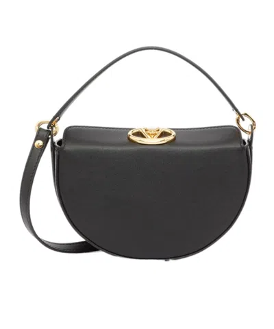 Valentino Garavani Vlogo Signature Leather Crossbody Bag In Black