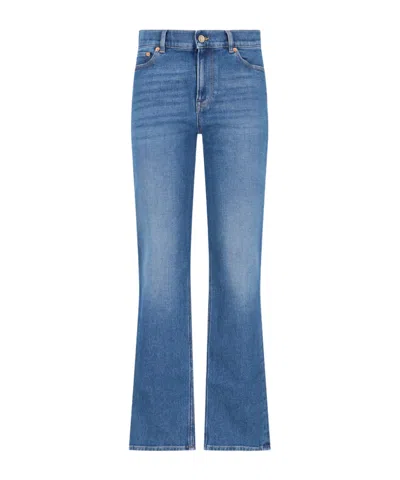 Valentino Logo-plaque Jeans In Blue
