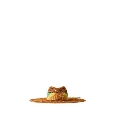 Valentino Garavani Scarf-detailed Wide-brim Sun Hat In Multi-color