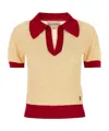 Valentino Garavani Two-tone Linen Blend Polo Shirt In Neutral