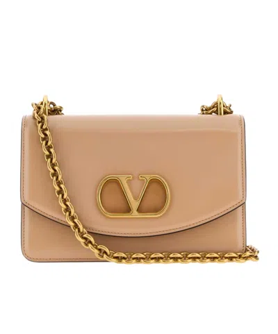 Valentino Garavani Valentino Vain Foldover Top Small Shoulder Bag In Brown