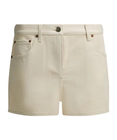 VALENTINO VALENTINO LOGO-PATCH DENIM SHORTS