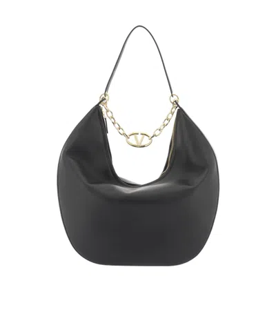 Valentino Garavani Valentino Vlogo Moon Zip-up Maxi Shoulder Bag In Black
