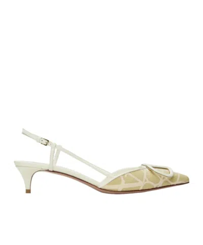 Valentino Garavani 80mm Vlogo Signature Slingback Pumps In Nude